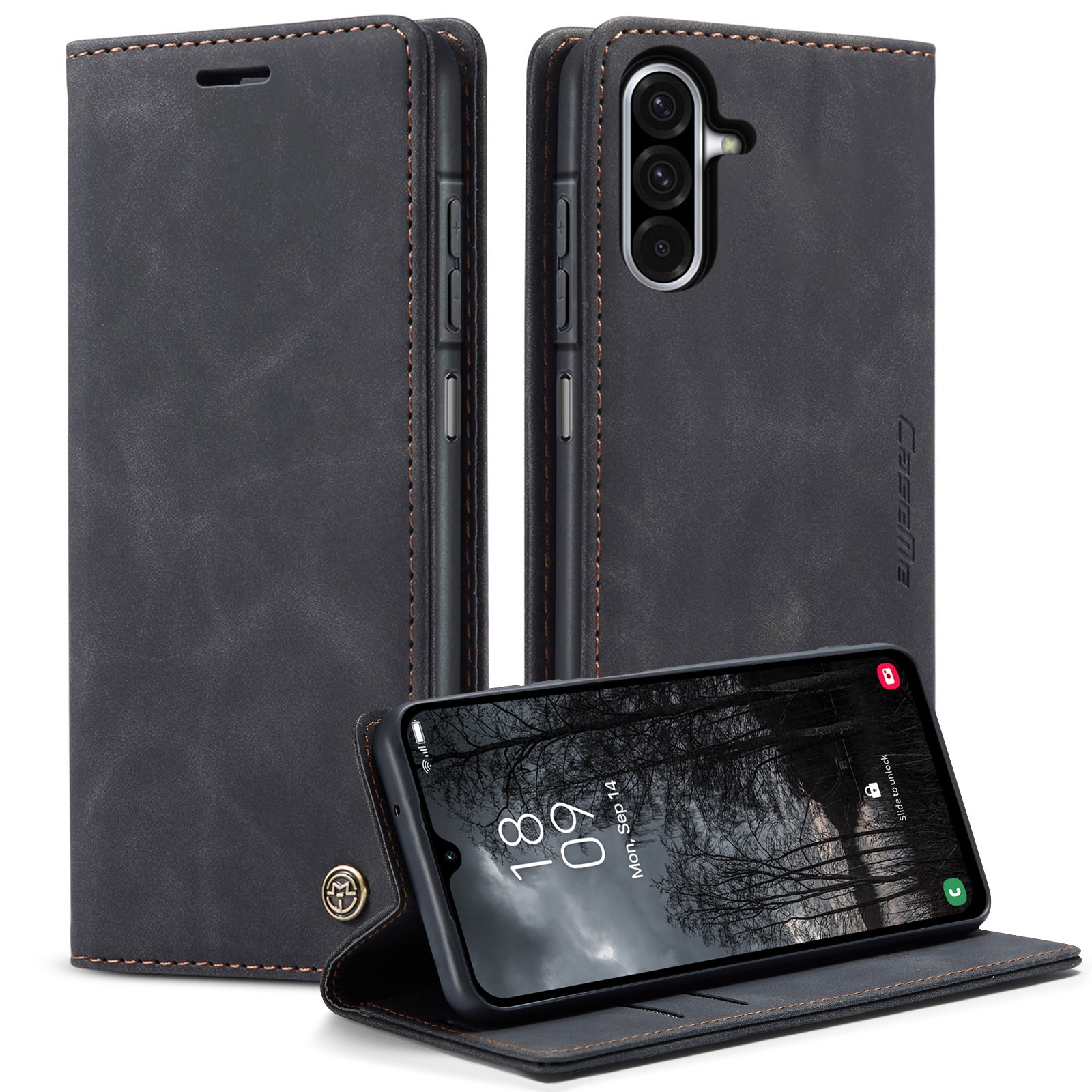 Funda delgada con solapa Samsung Galaxy A17 Negro