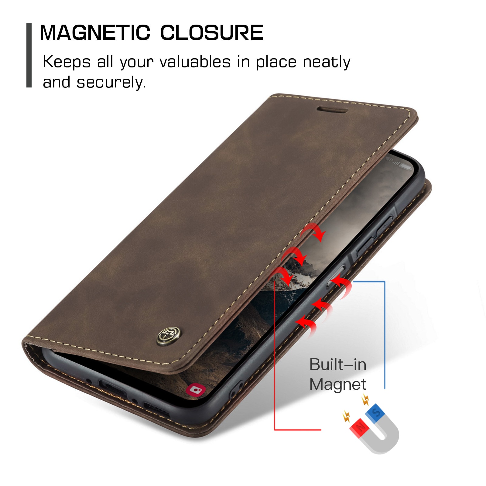 Funda delgada con solapa Samsung Galaxy A17 Marrón