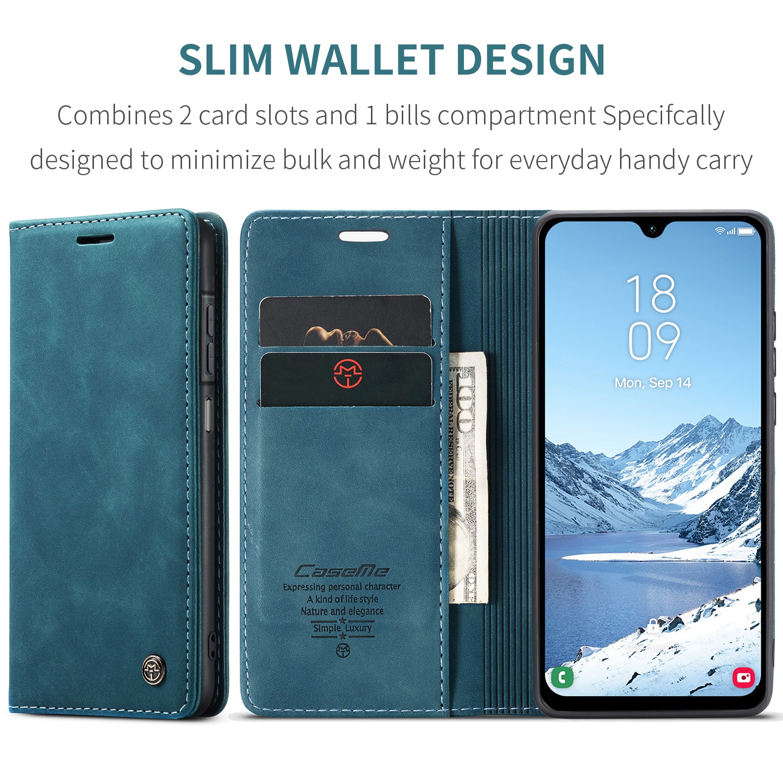 Funda delgada con solapa Samsung Galaxy A17 Azul
