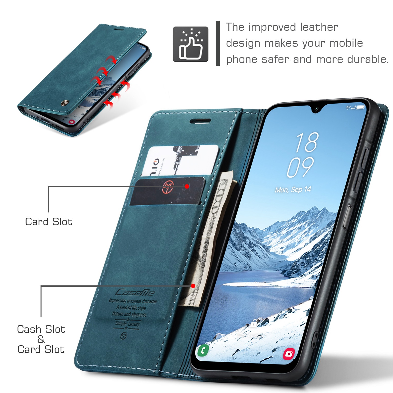 Funda delgada con solapa Samsung Galaxy A17 Azul