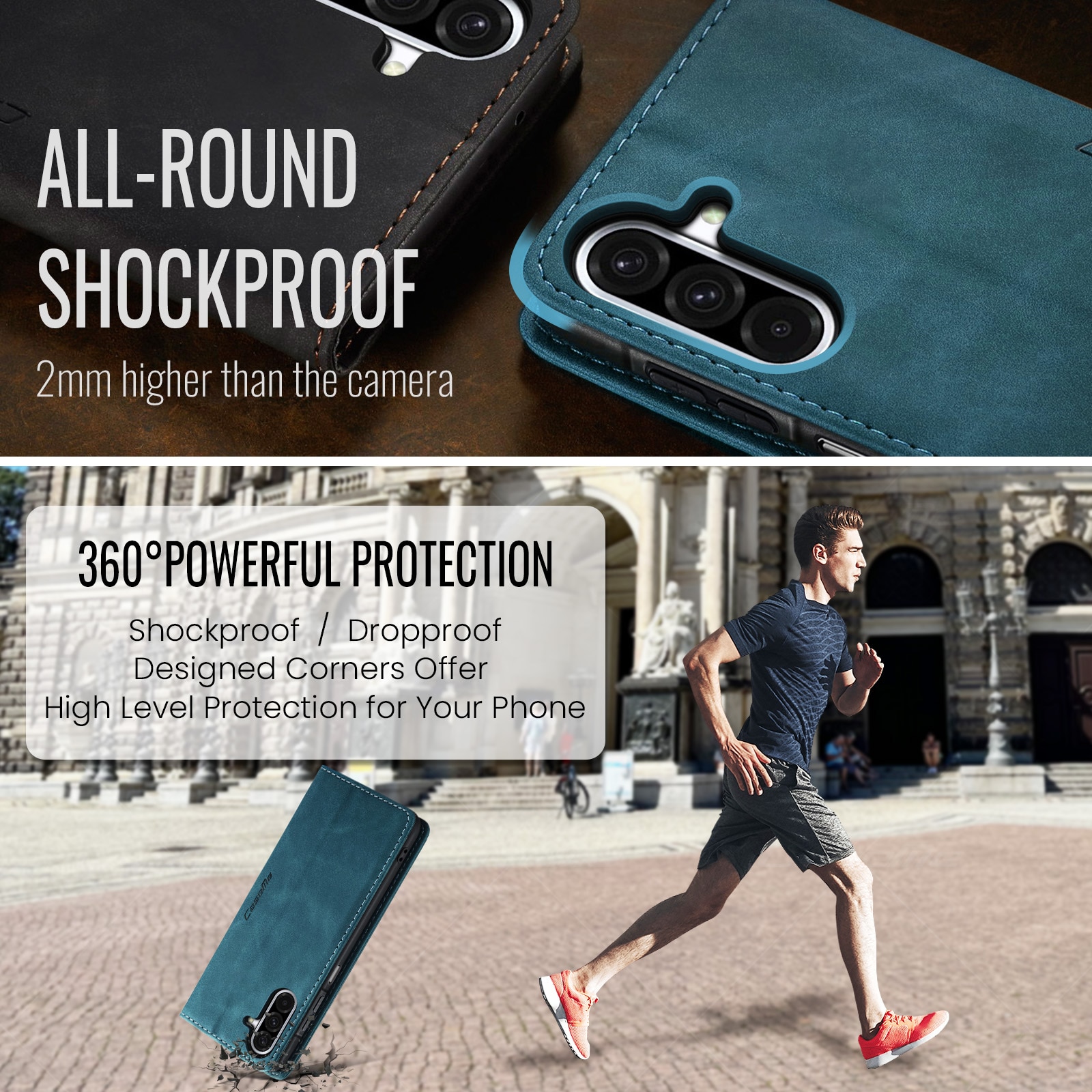 Funda delgada con solapa Samsung Galaxy A17 Azul