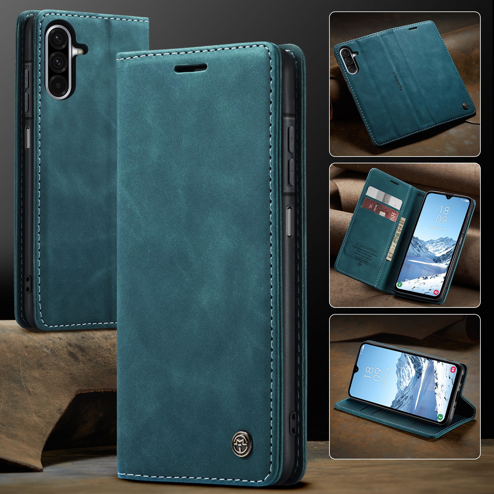Funda delgada con solapa Samsung Galaxy A17 Azul