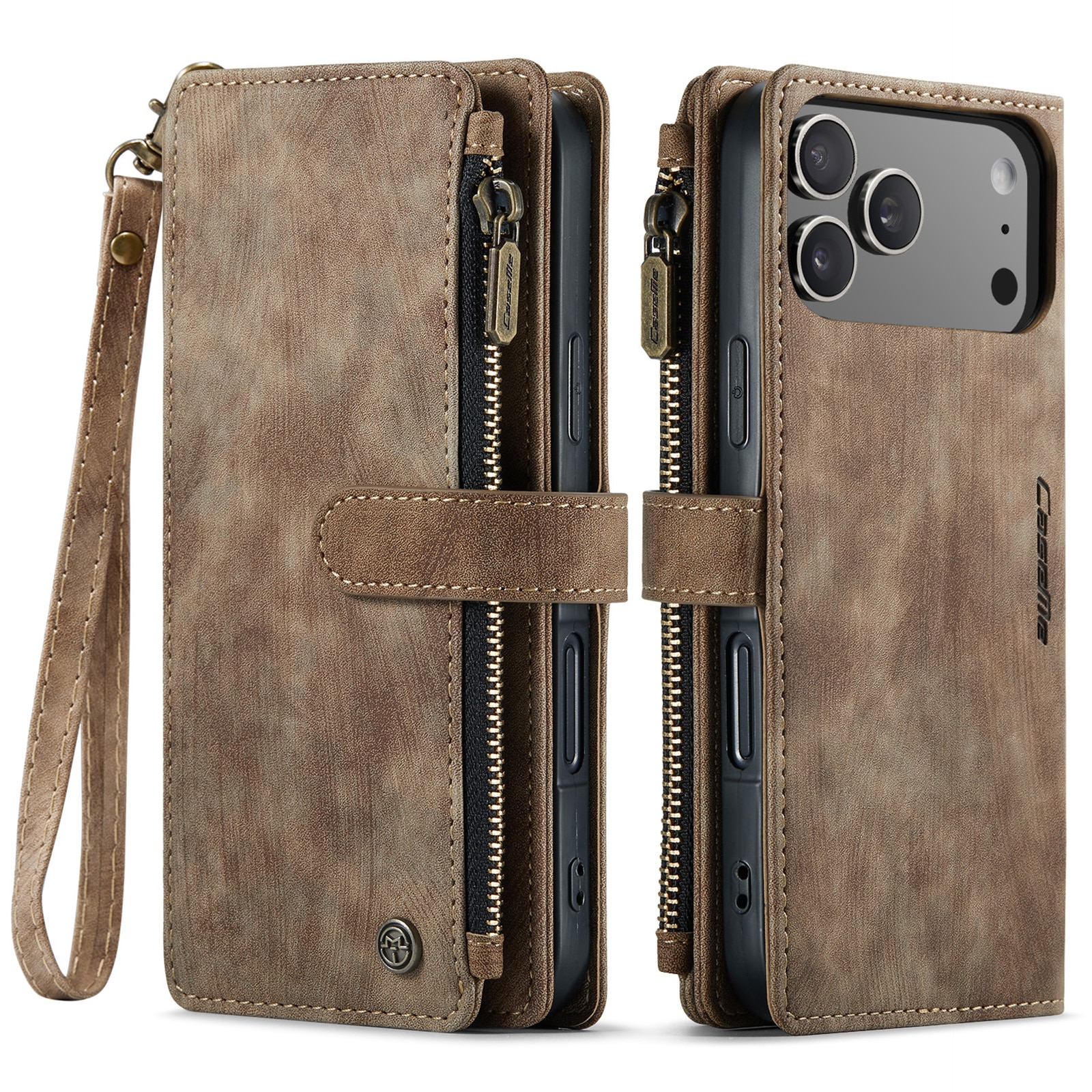 Cartera Zipper iPhone 17 Pro Marrón