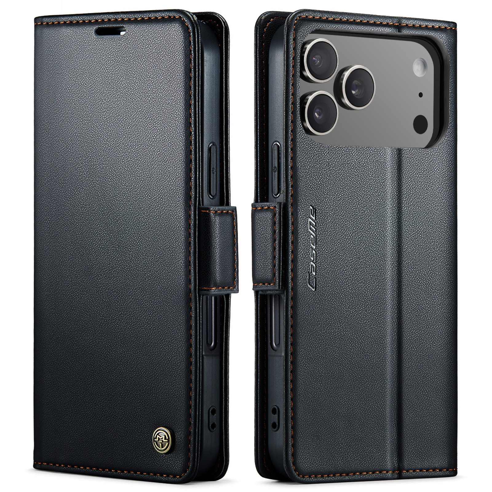 Funda delgada con solapa anti-RFID iPhone 17 Pro Negro