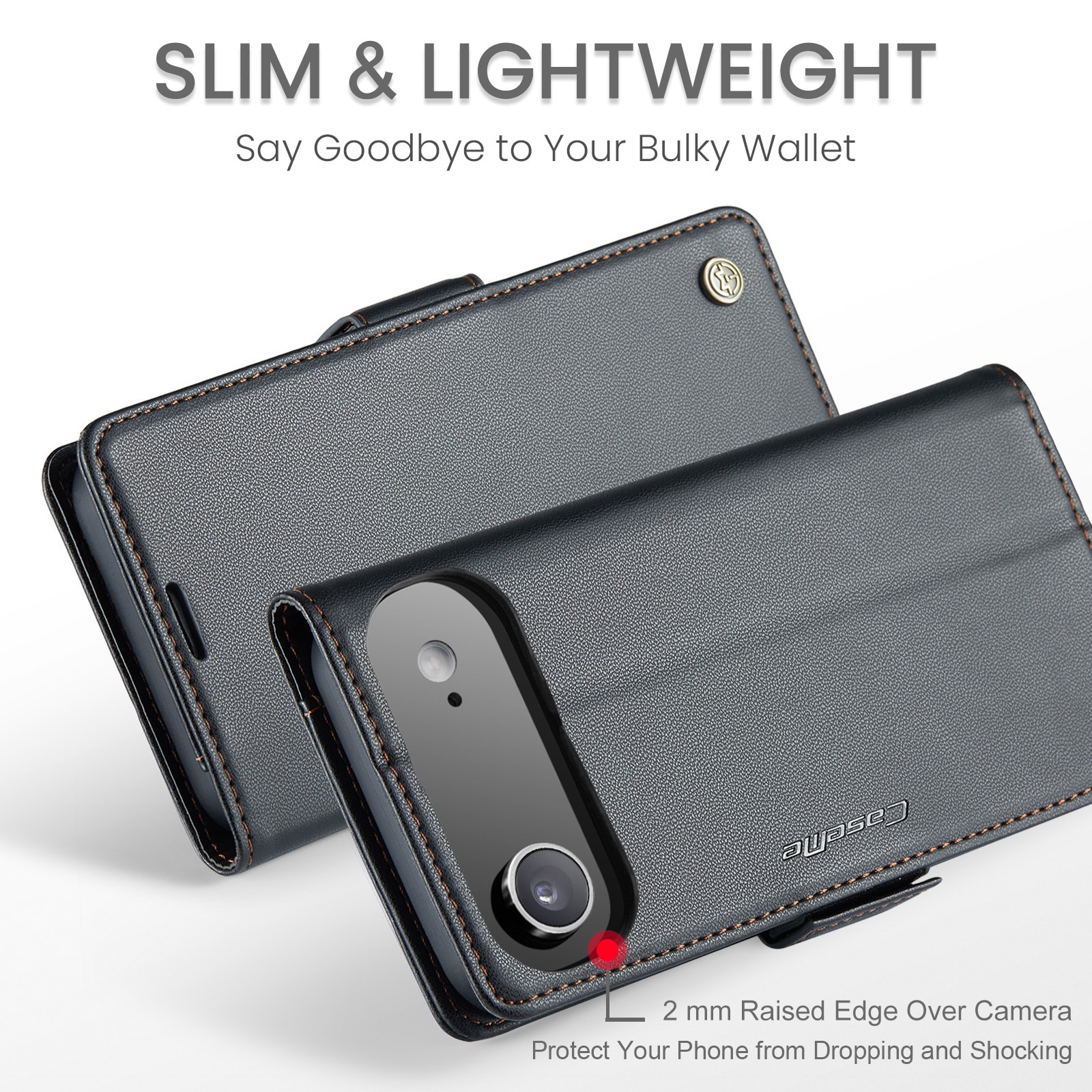 Funda delgada con solapa anti-RFID iPhone 17 Air Negro