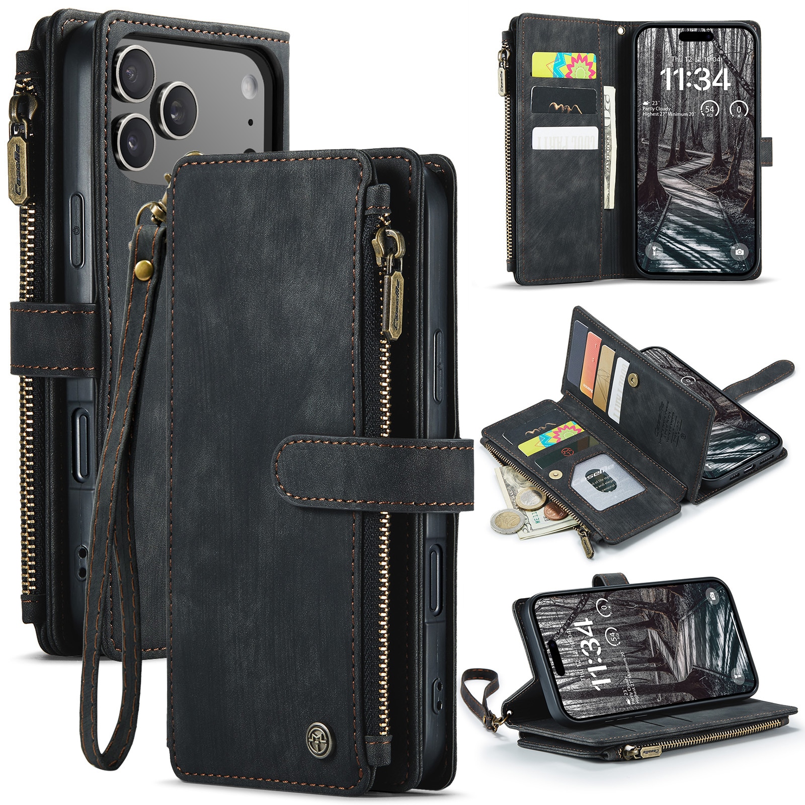 Cartera Zipper iPhone 17 Pro Max Negro