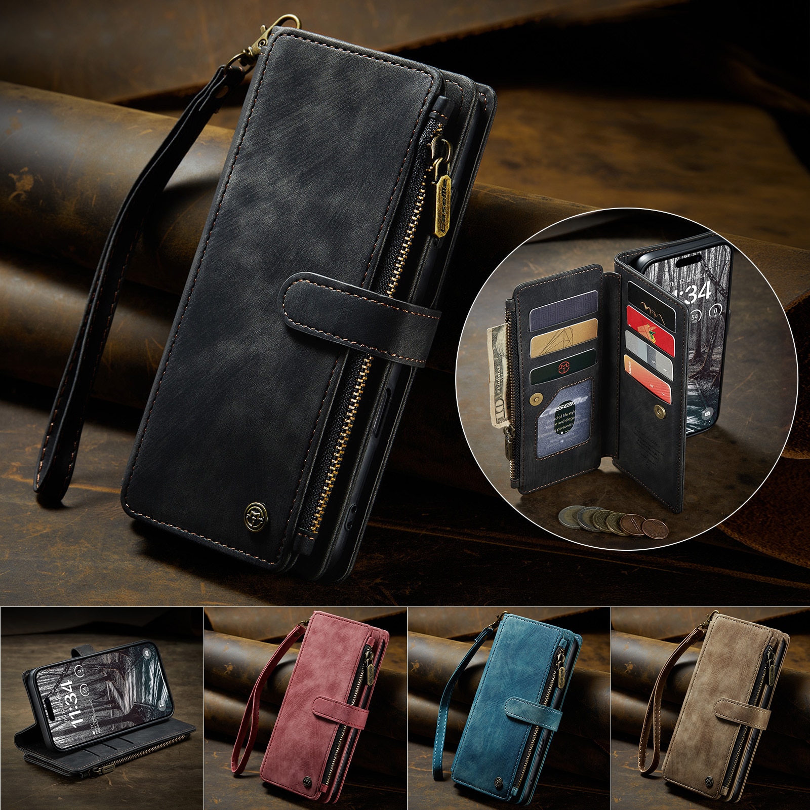 Cartera Zipper iPhone 17 Pro Max Negro