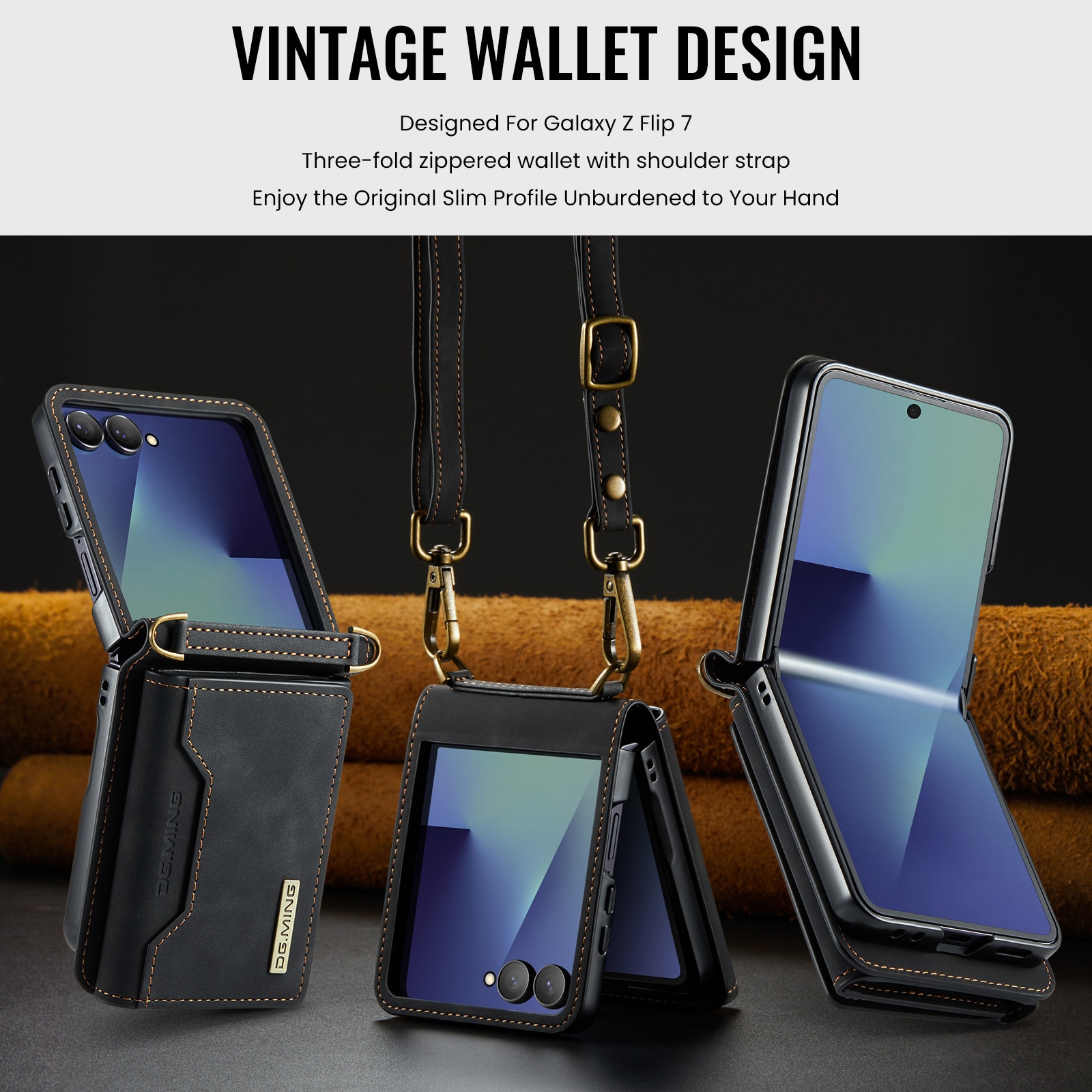 Funda Card Slot Samsung Galaxy Z Flip 7 Negro