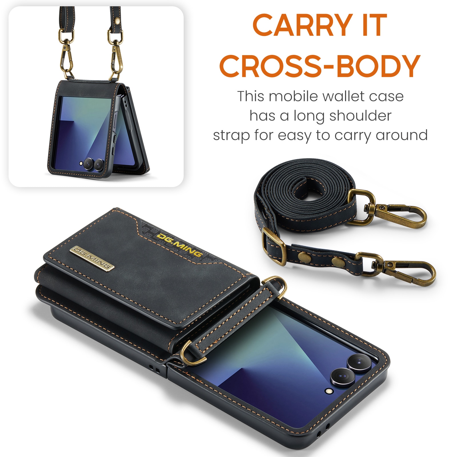 Funda Card Slot Samsung Galaxy Z Flip 7 Negro