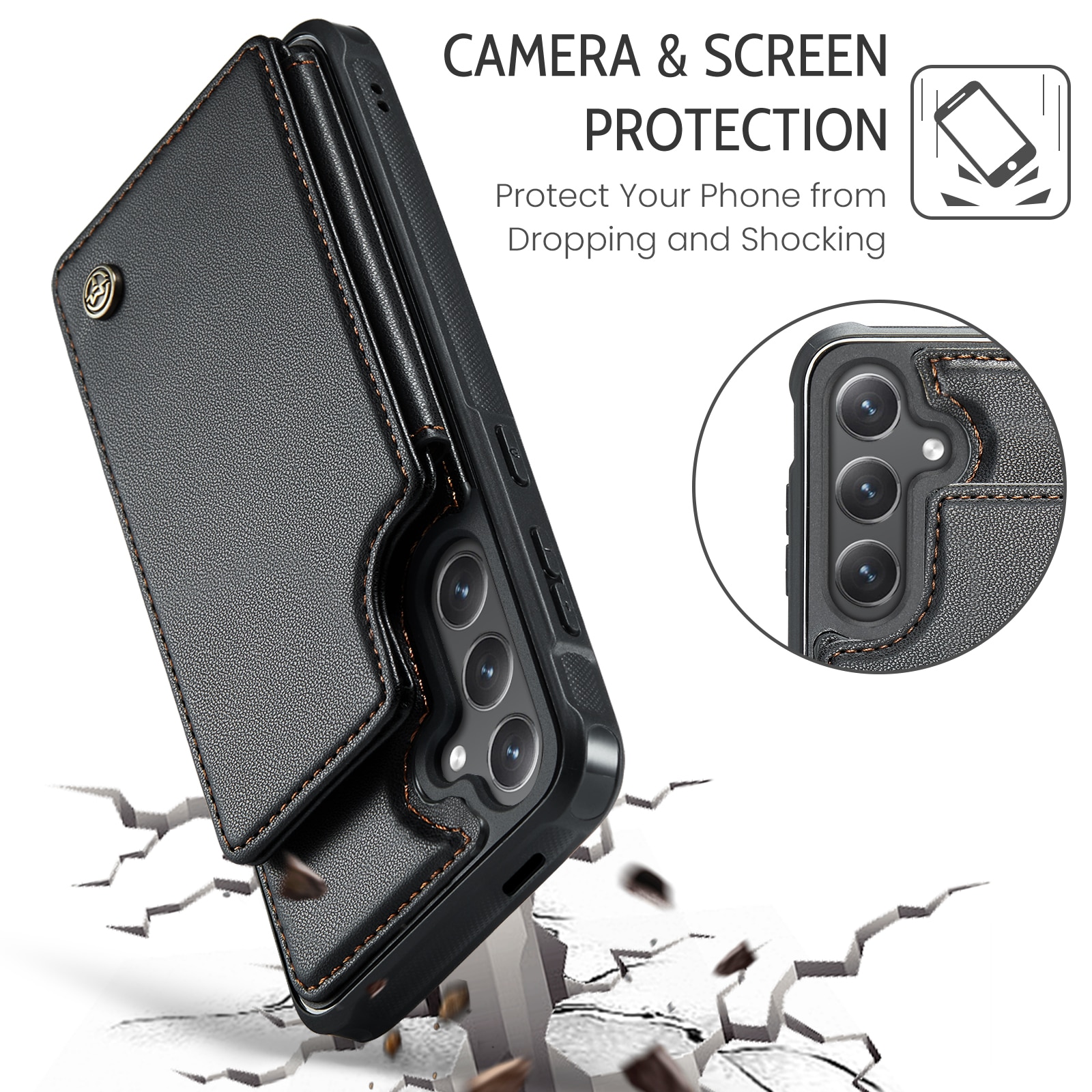 Funda con tarjetero anti-RFID Samsung Galaxy S25 FE negro