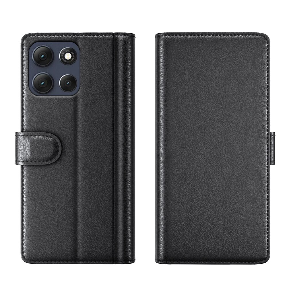 Funda de cuero genuino Motorola Moto G86, Negro