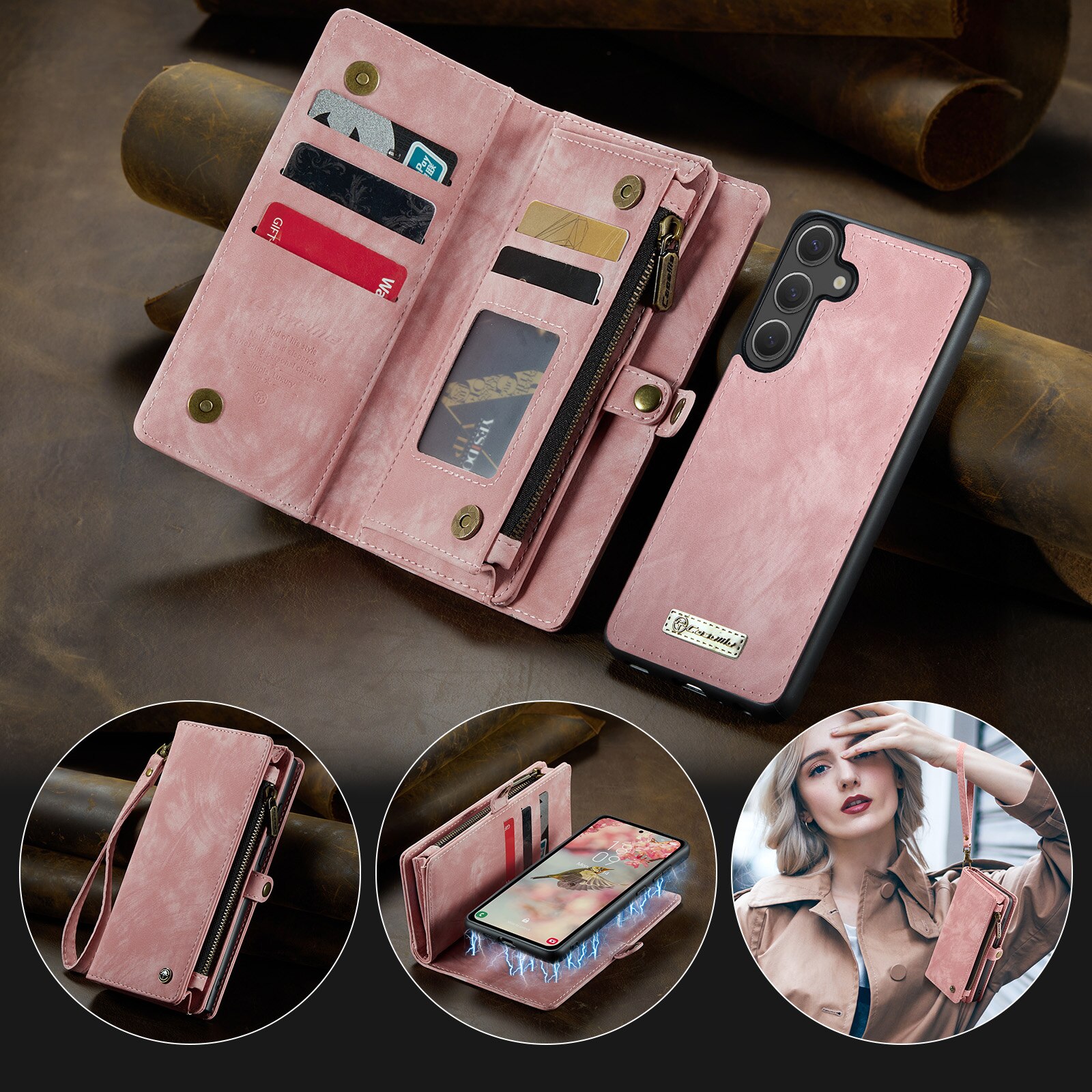 Cartera Multi-Slot Samsung Galaxy S25 FE Rosa