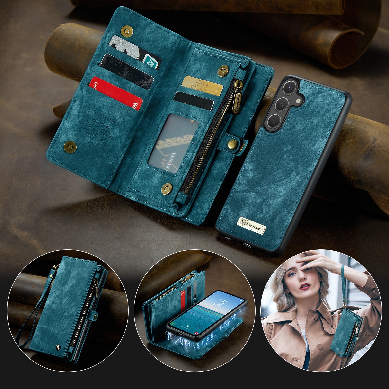 Cartera Multi-Slot Samsung Galaxy S25 FE Azul