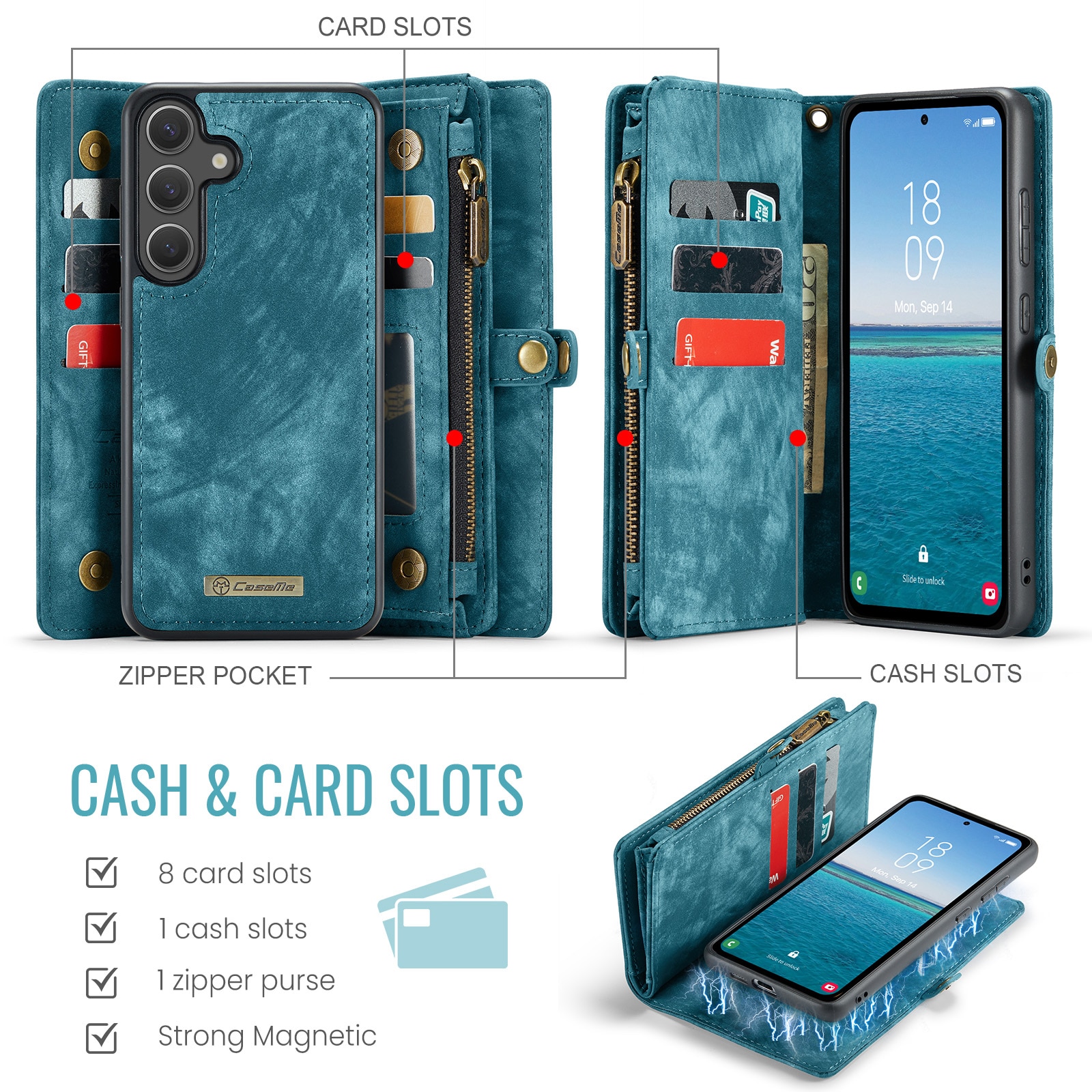 Cartera Multi-Slot Samsung Galaxy S25 FE Azul