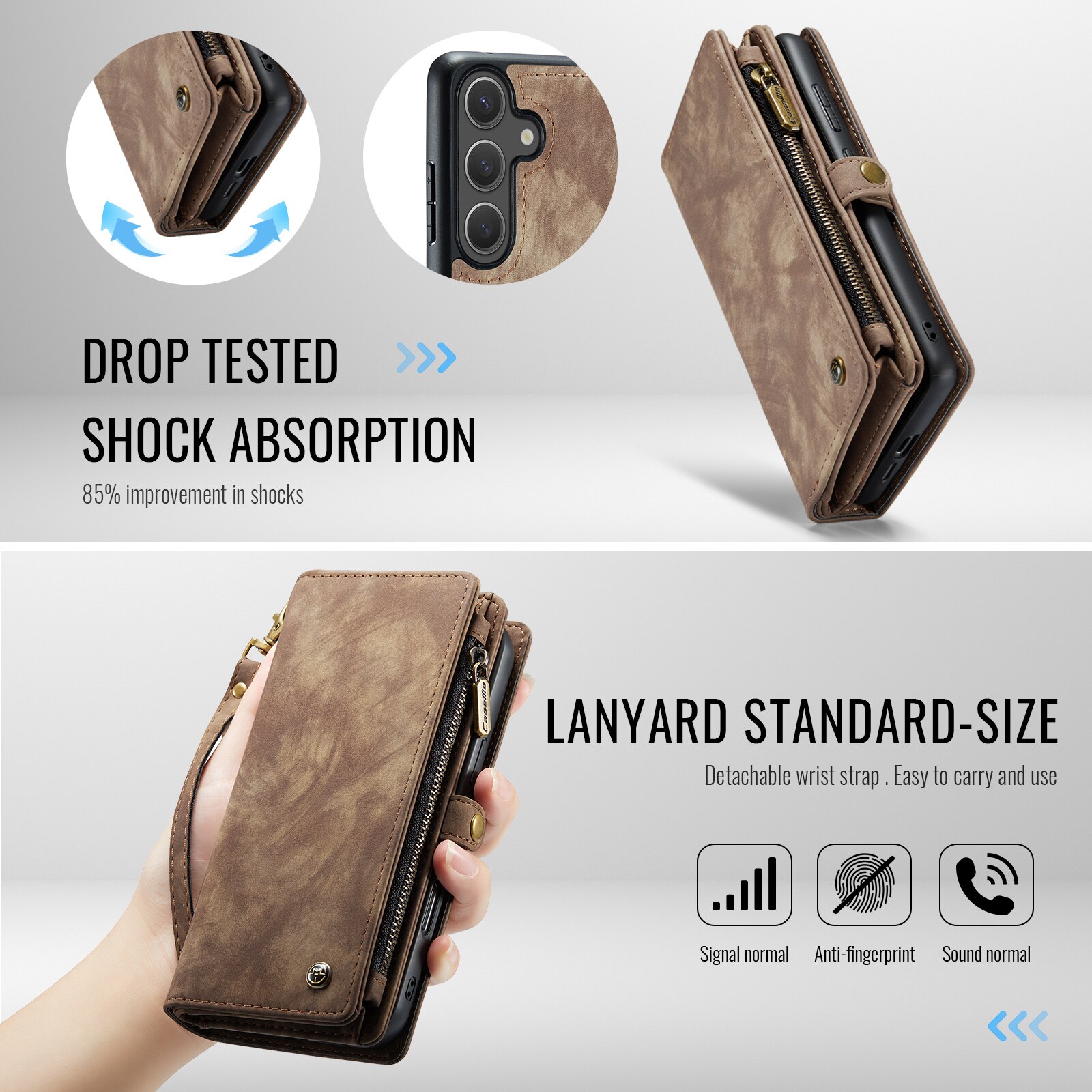 Cartera Multi-Slot Samsung Galaxy S25 FE Marrón
