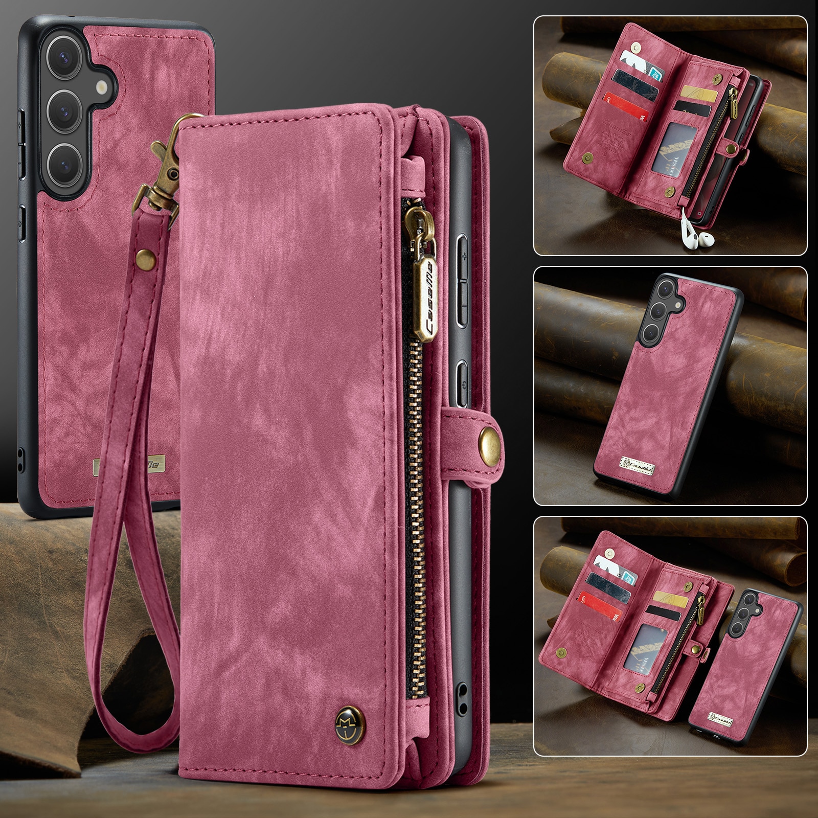 Cartera Multi-Slot Samsung Galaxy S25 FE Rojo