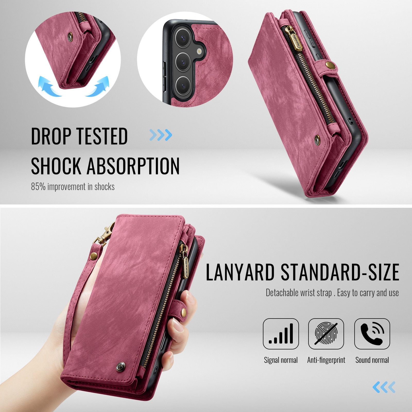 Cartera Multi-Slot Samsung Galaxy S25 FE Rojo