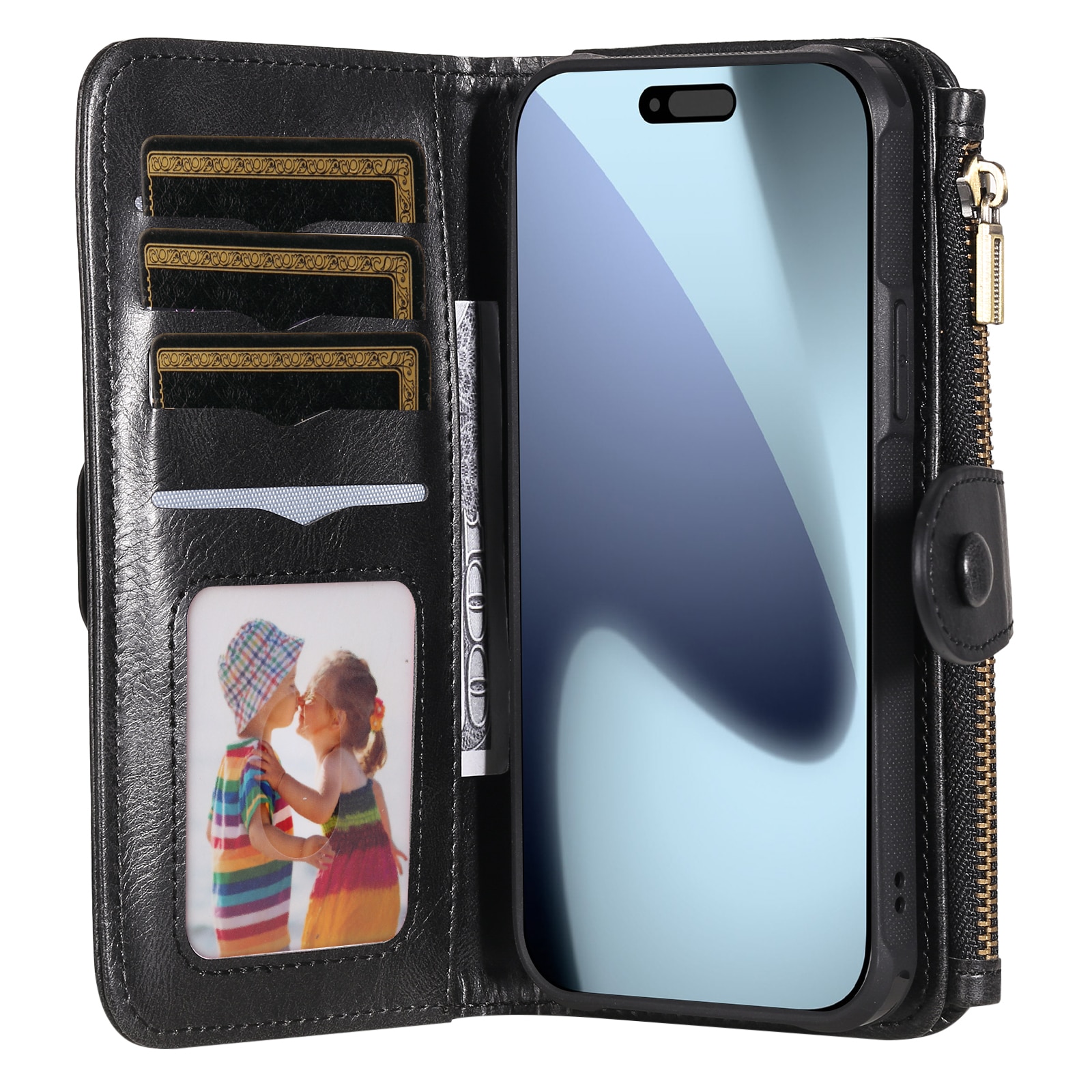 Magnet Leather Multi Wallet iPhone 17 Pro Max negro