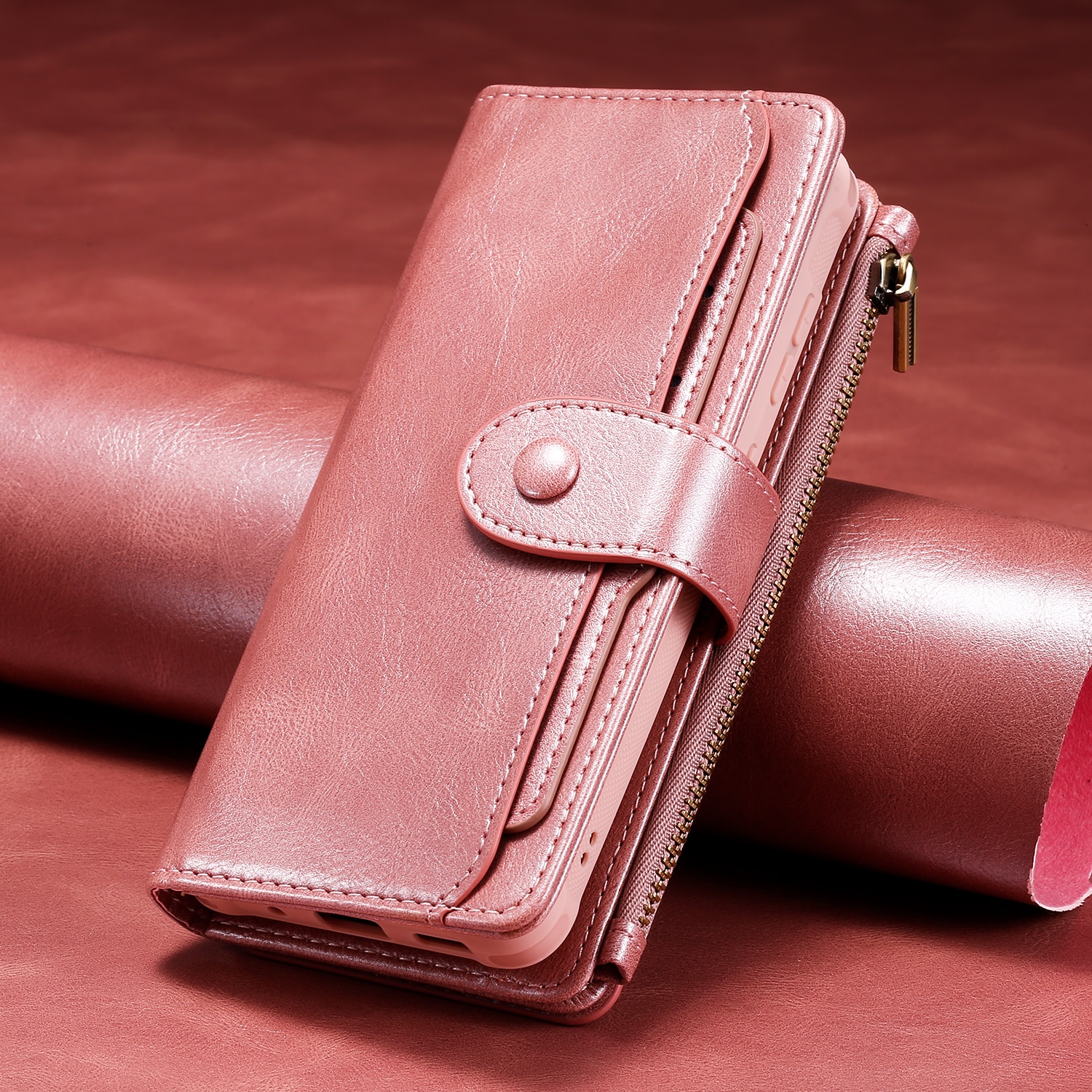 Magnet Leather Multi Wallet iPhone 17 Rosa
