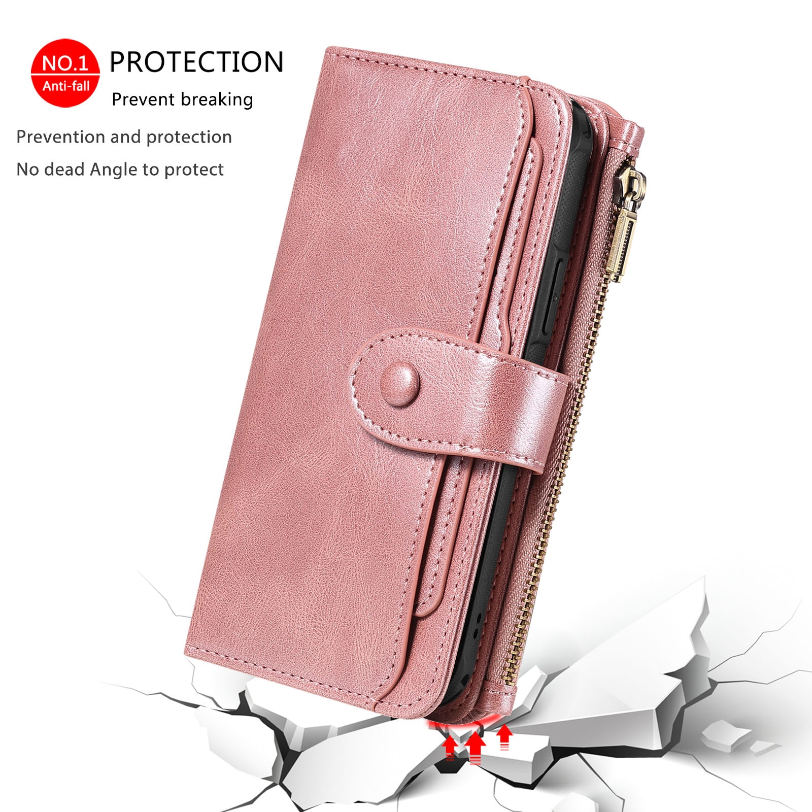 Magnet Leather Multi Wallet iPhone 17 Rosa
