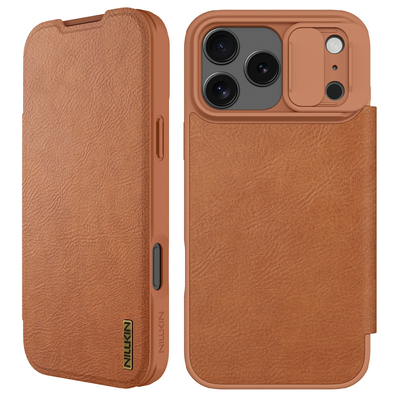 Funda Qin Pro CamShield iPhone 17 Pro Max Marrón