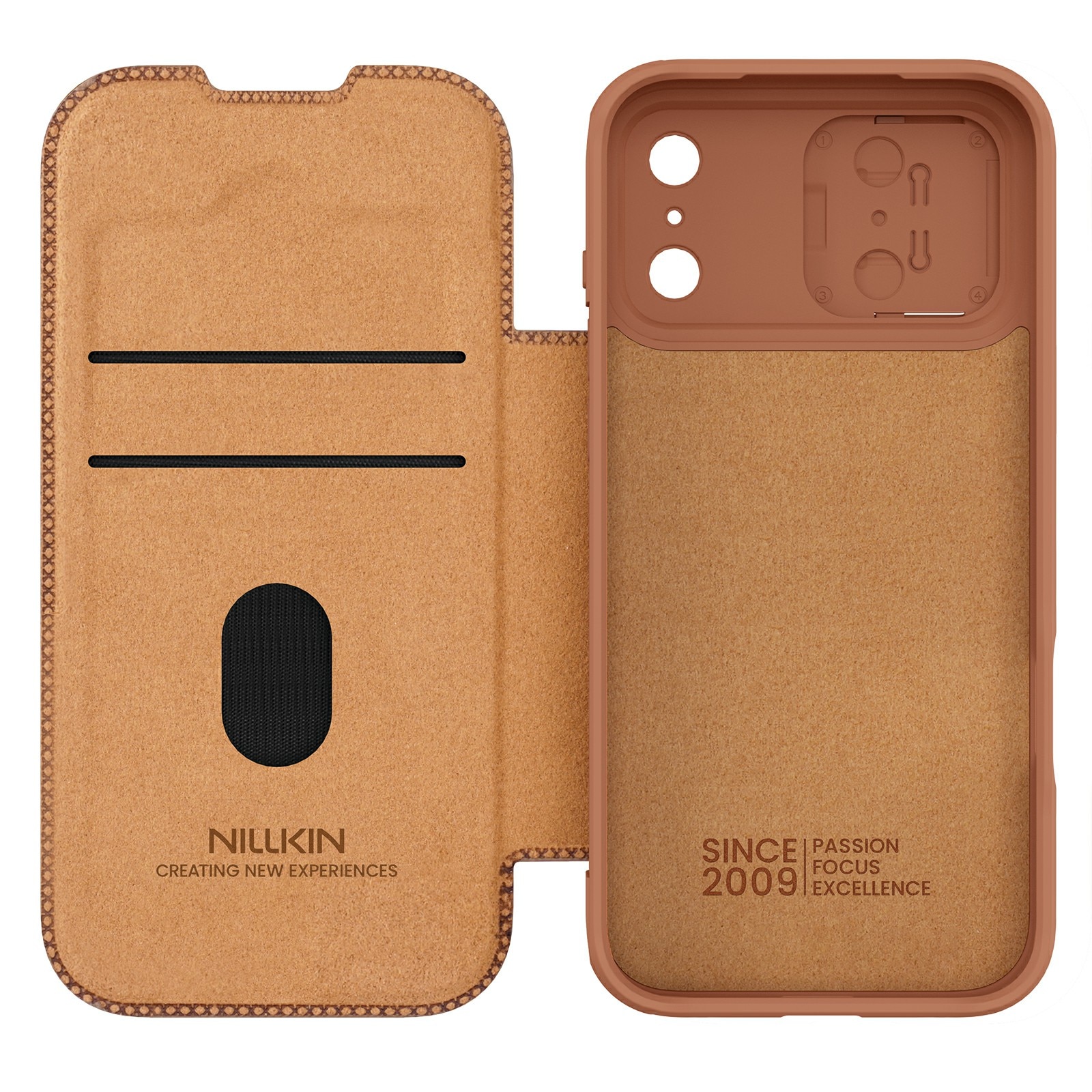 Funda Qin Pro CamShield iPhone 17 Pro Max Marrón