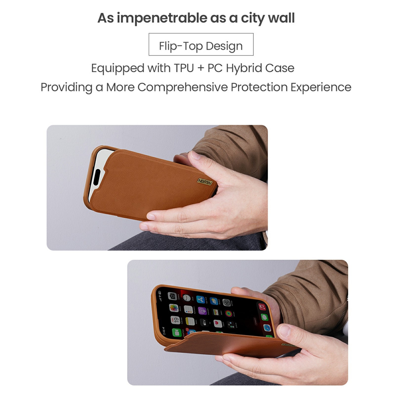 Funda Qin Pro CamShield iPhone 17 Pro Max Marrón
