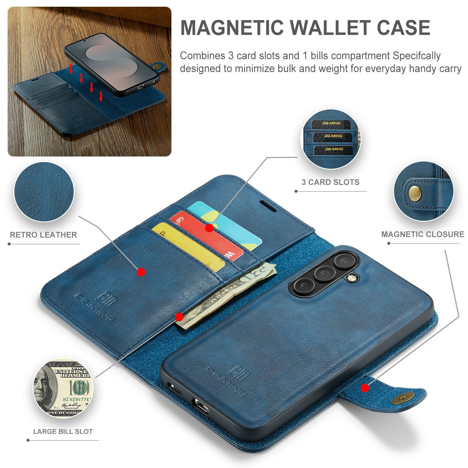 Cartera Magnet Wallet Samsung Galaxy S25 FE Blue