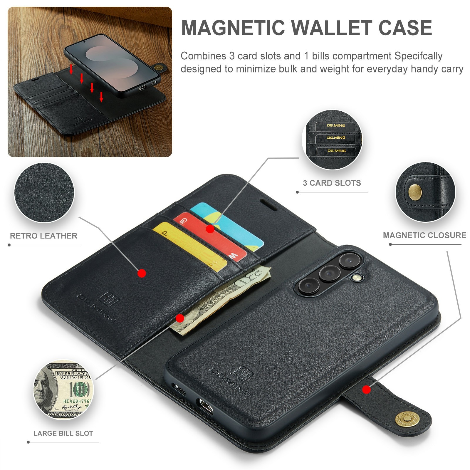 Cartera Magnet Wallet Samsung Galaxy S25 FE Black