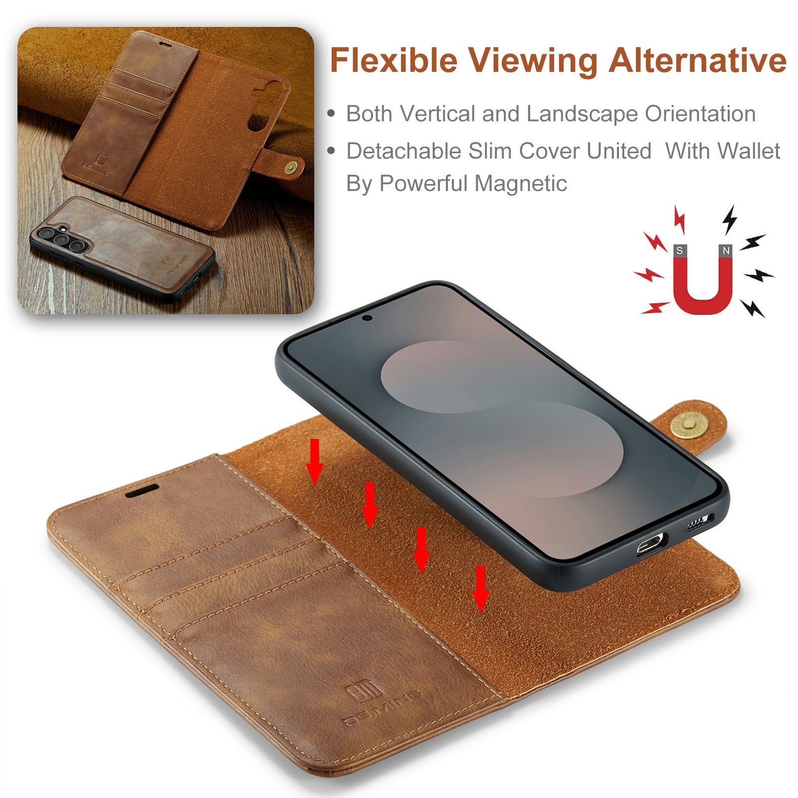 Cartera Magnet Wallet Samsung Galaxy S25 FE Cognac