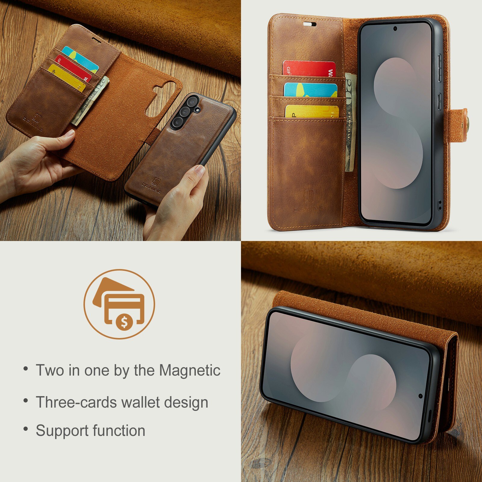 Cartera Magnet Wallet Samsung Galaxy S25 FE Cognac