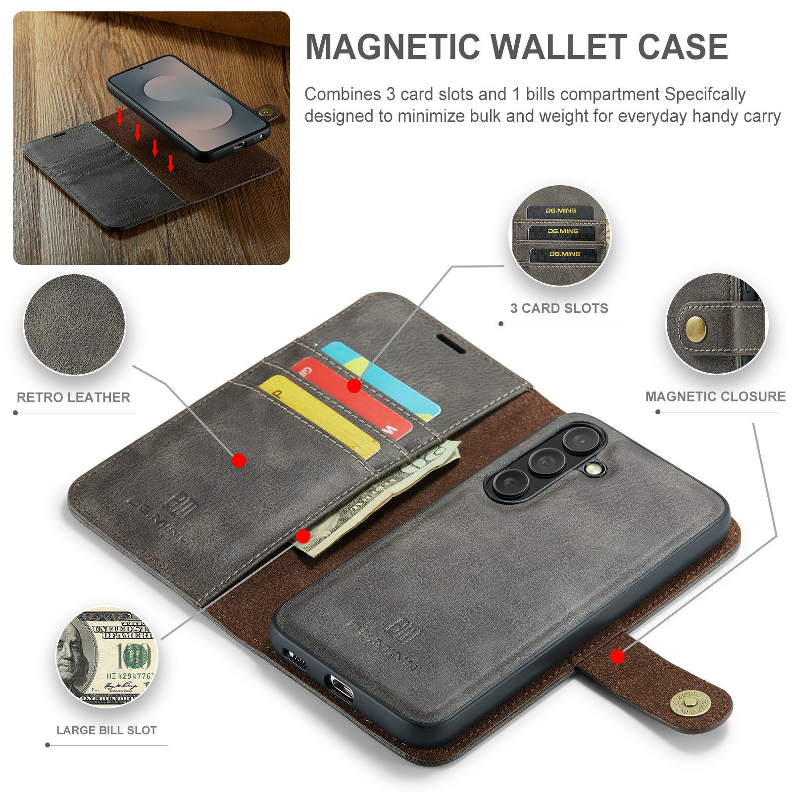 Cartera Magnet Wallet Samsung Galaxy S25 FE Brown