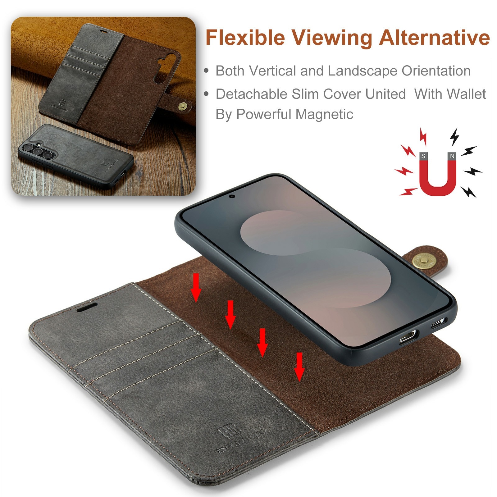 Cartera Magnet Wallet Samsung Galaxy S25 FE Brown