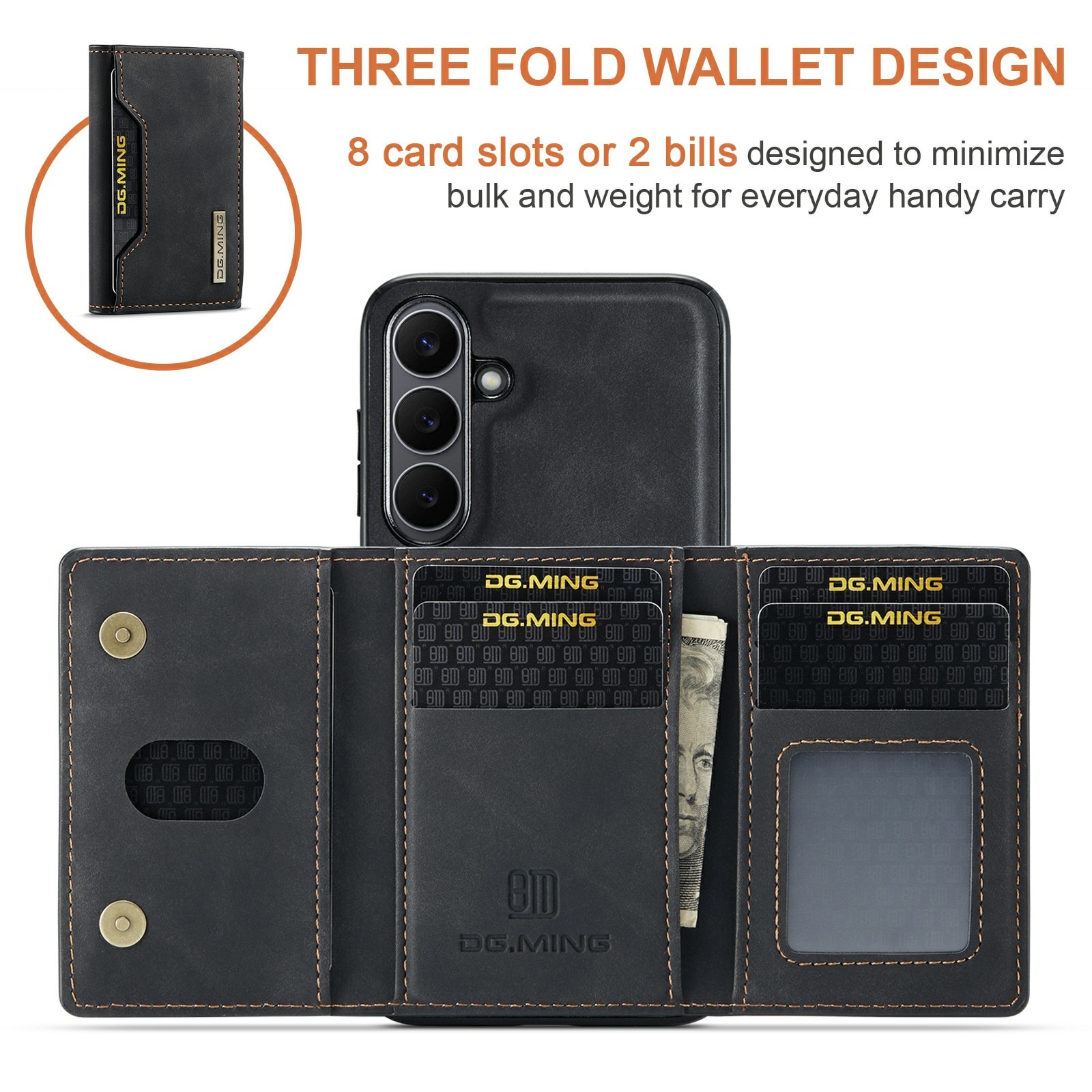 Funda Magnetic Card Slot Samsung Galaxy S25 FE Negro
