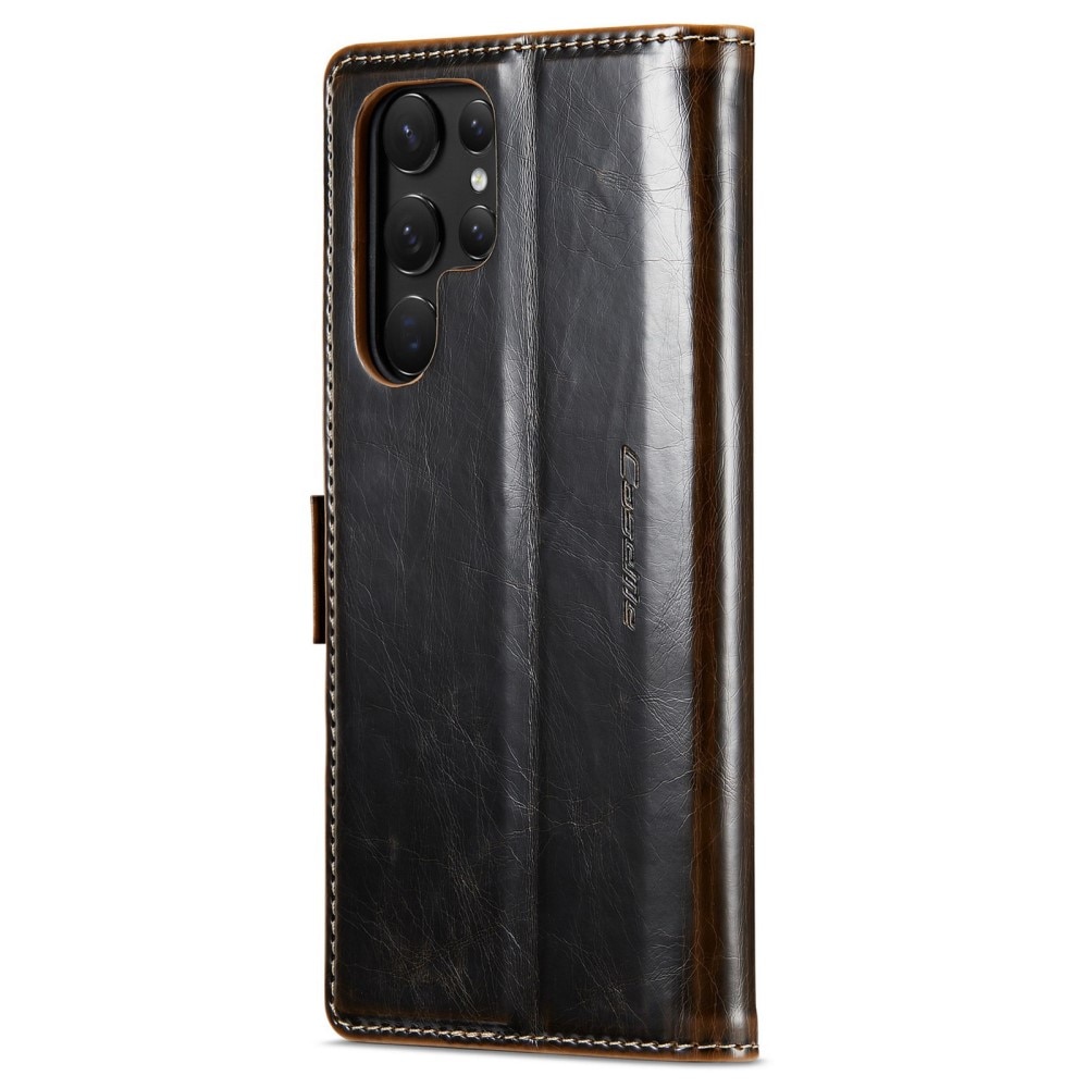 Funda de cuero Samsung Galaxy S22 Ultra marrón