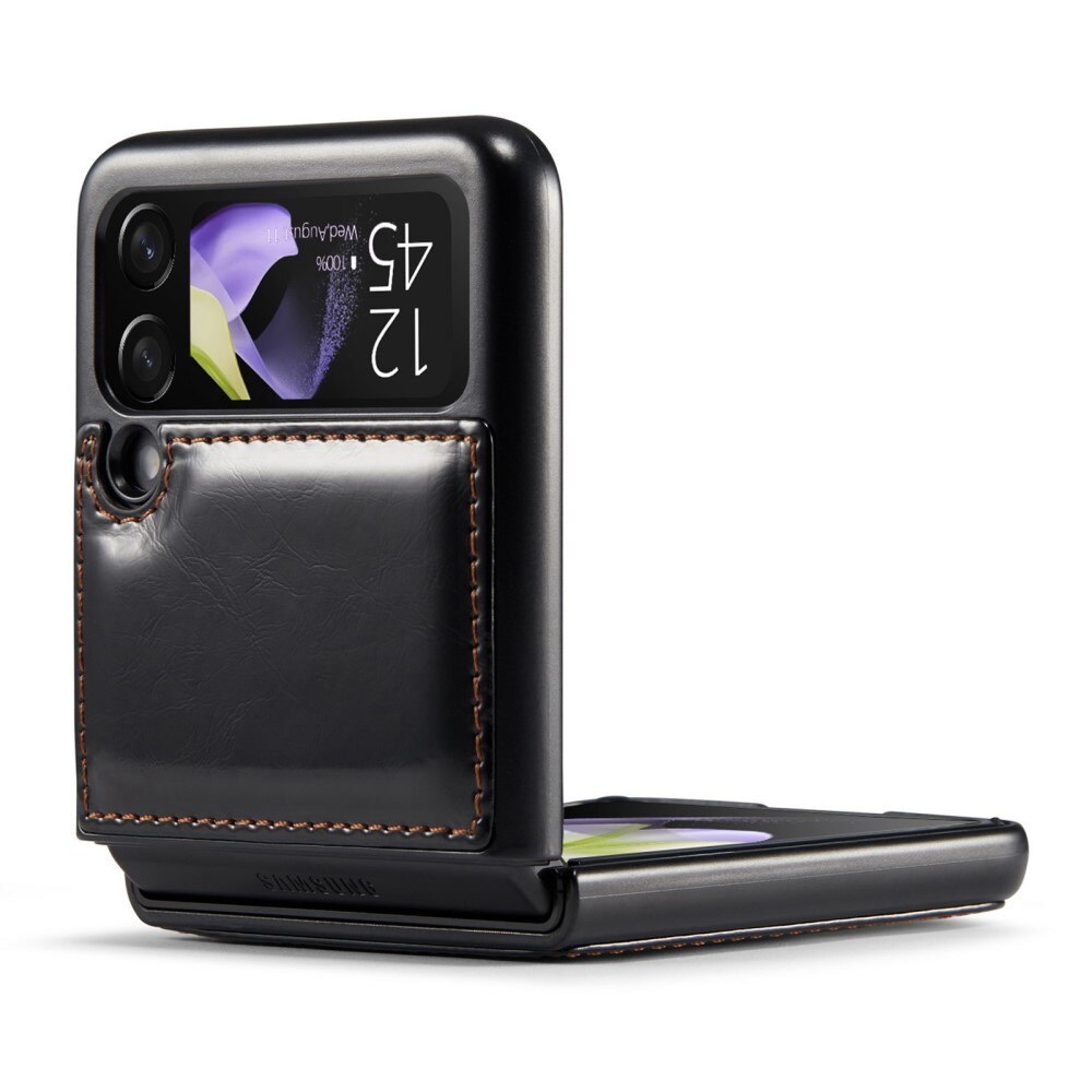 Funda de cuero Samsung Galaxy Z Flip 4 Negro