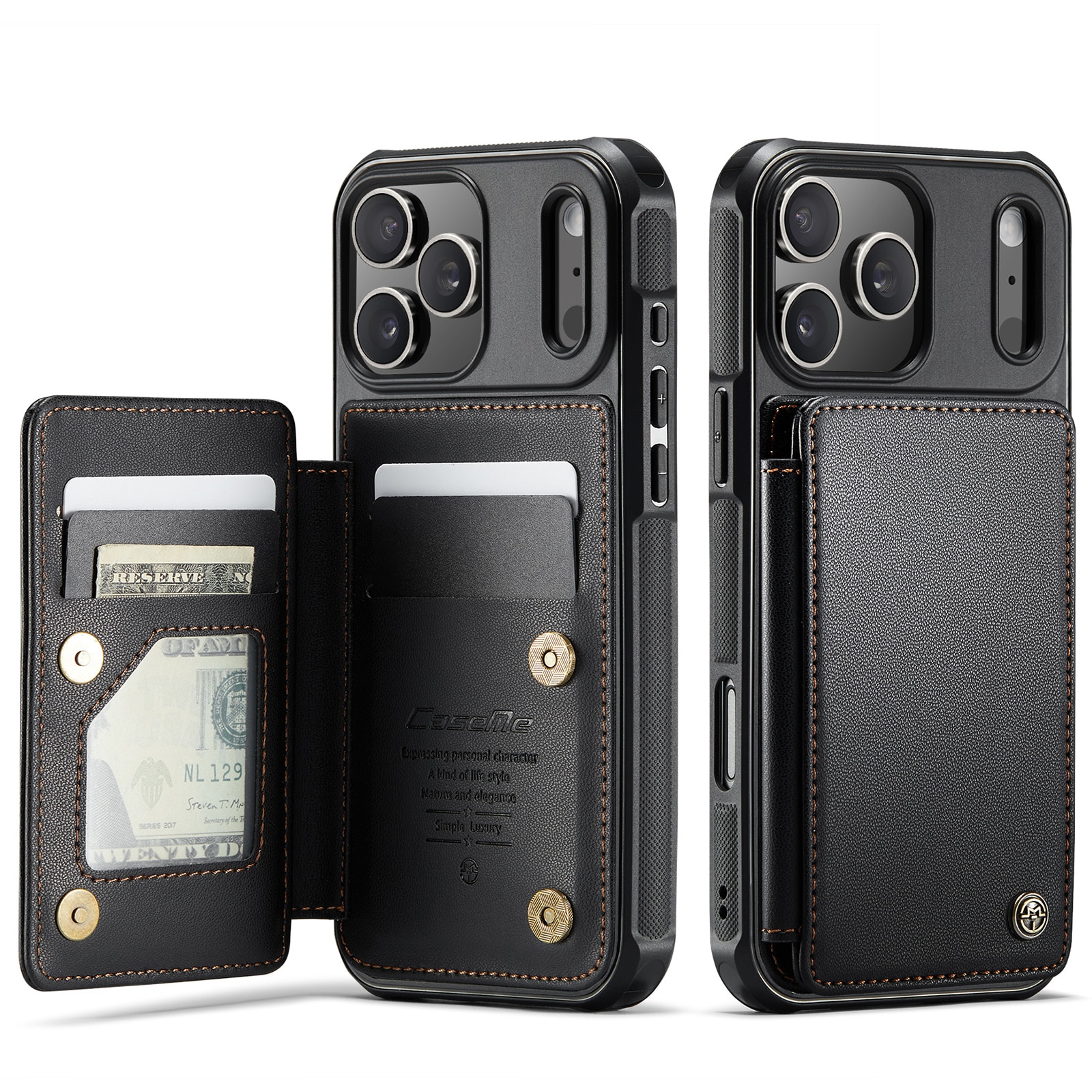 Funda con tarjetero anti-RFID iPhone 17 Pro negro