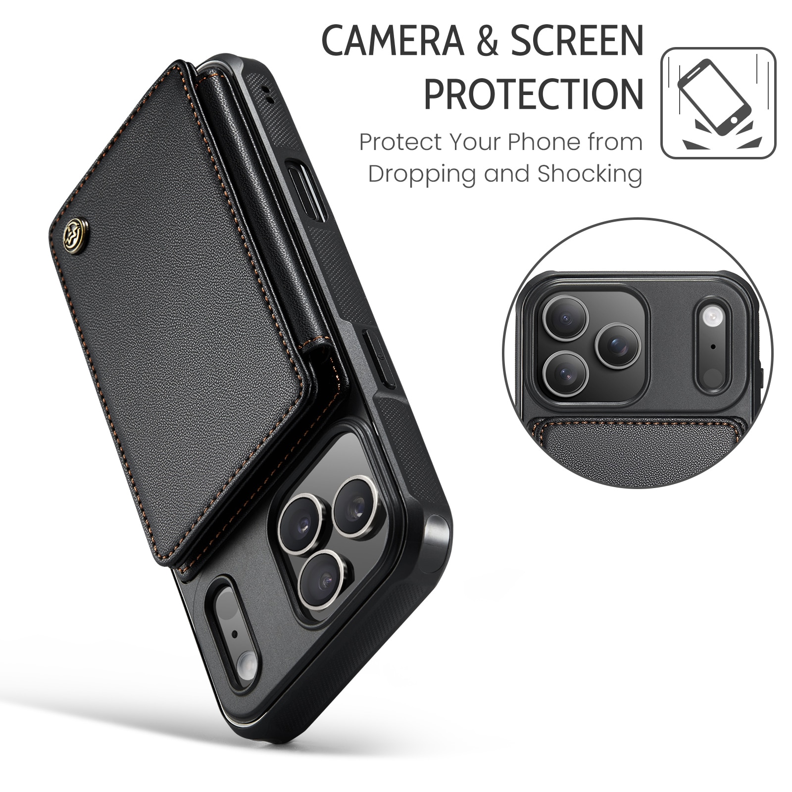 Funda con tarjetero anti-RFID iPhone 17 Pro negro
