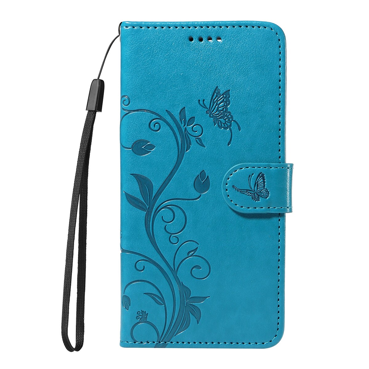 Funda de Cuero con Mariposas Sony Xperia 10 VII, Azul