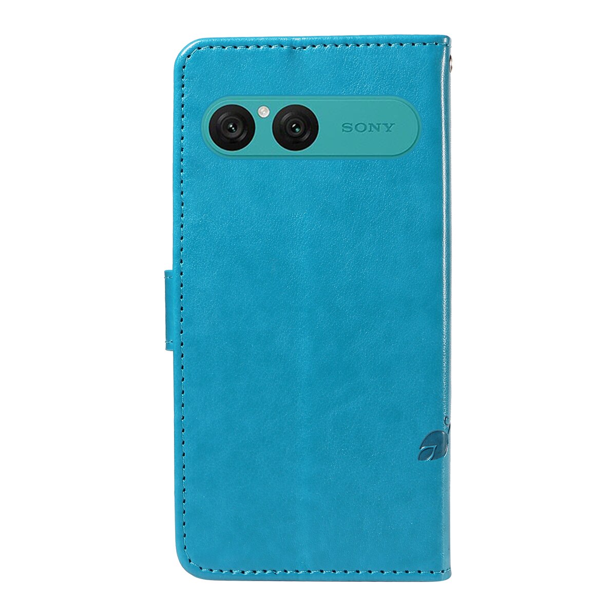 Funda de Cuero con Mariposas Sony Xperia 10 VII, Azul