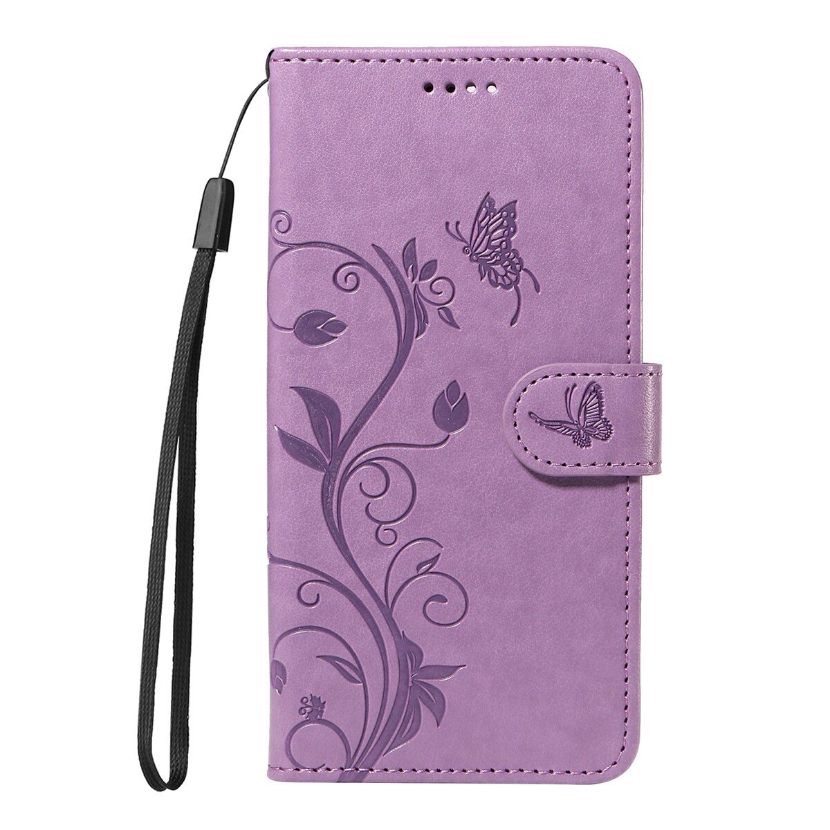 Funda de Cuero con Mariposas Sony Xperia 10 VII, Púrpura
