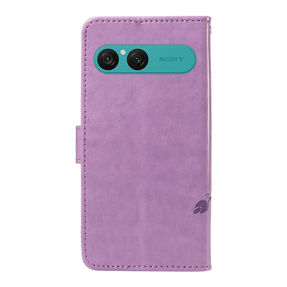 Funda de Cuero con Mariposas Sony Xperia 10 VII, Púrpura