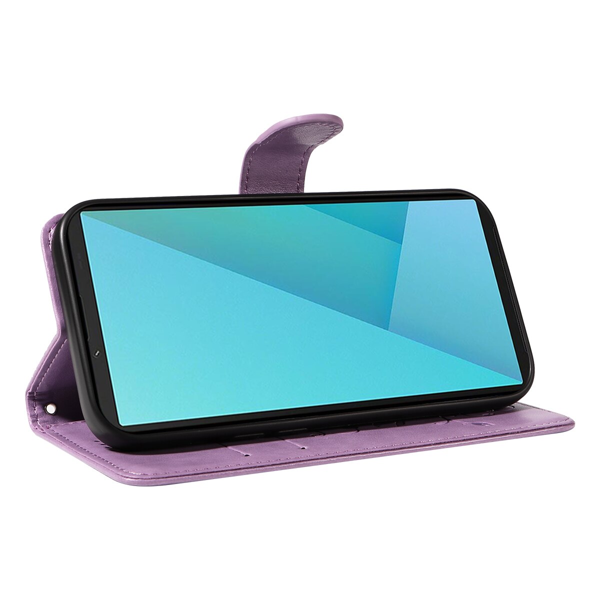 Funda de Cuero con Mariposas Sony Xperia 10 VII, Púrpura