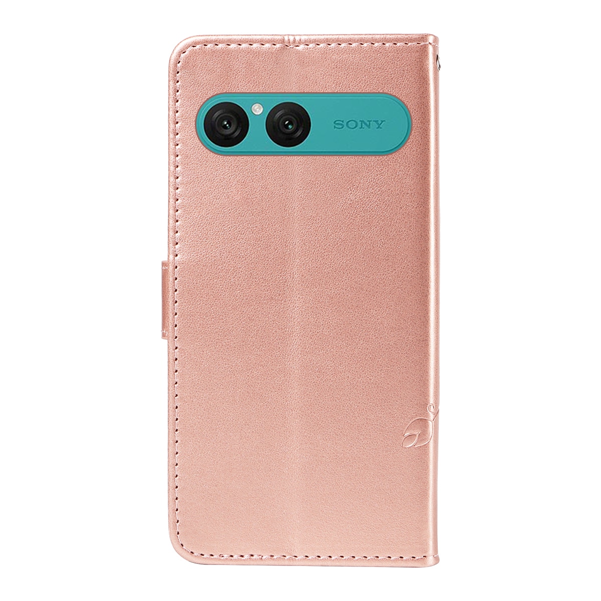 Funda de Cuero con Mariposas Sony Xperia 10 VII, Oro rosa