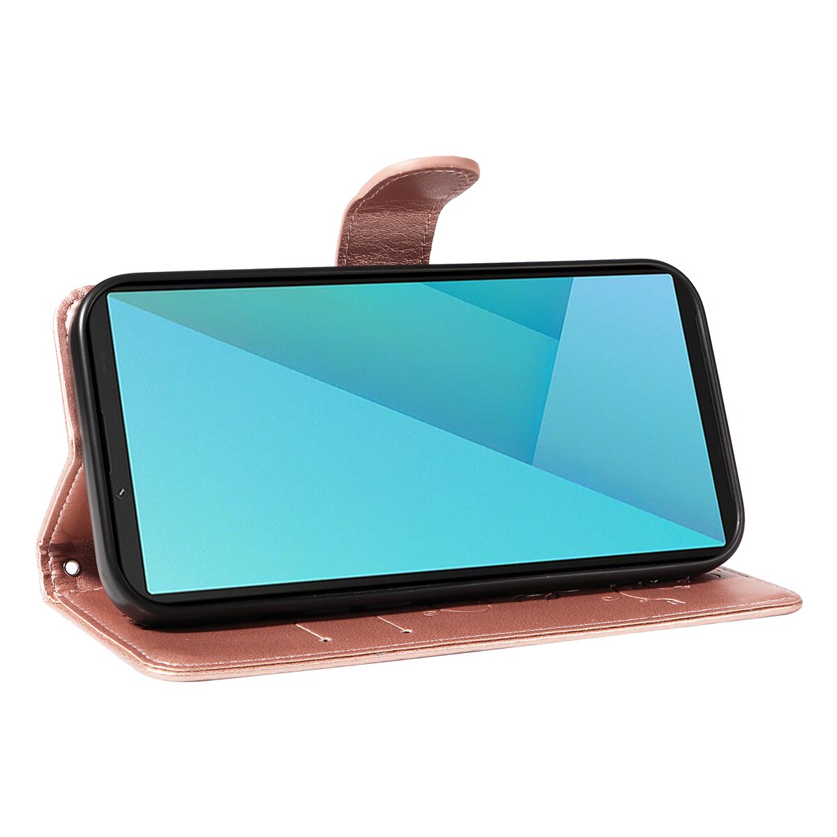 Funda de Cuero con Mariposas Sony Xperia 10 VII, Oro rosa