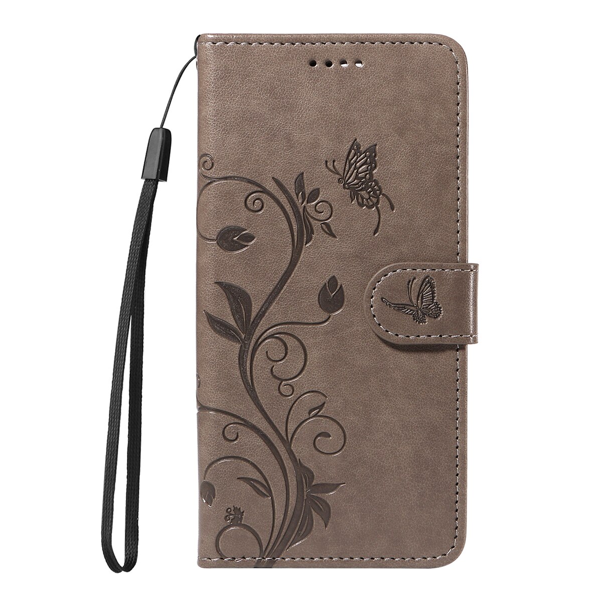 Funda de Cuero con Mariposas Sony Xperia 10 VII, Gris