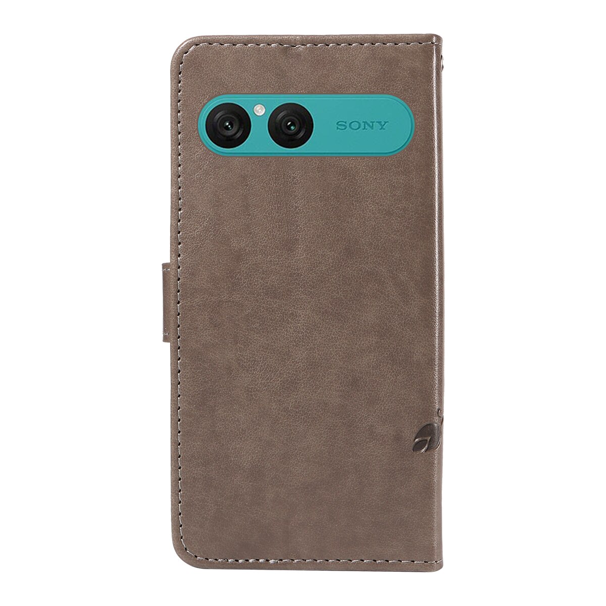Funda de Cuero con Mariposas Sony Xperia 10 VII, Gris