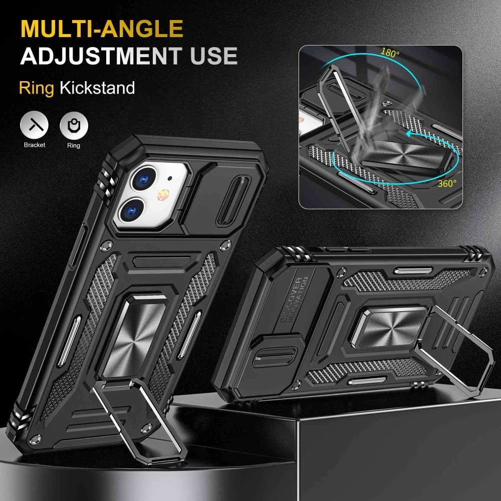 Funda híbrida Ring y Protector Cámara iPhone 11 Negro