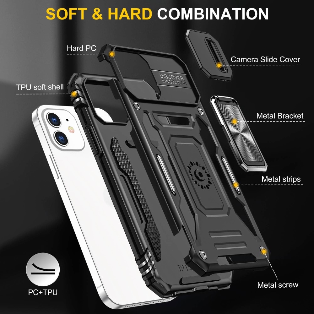 Funda híbrida Ring y Protector Cámara iPhone 11 Negro