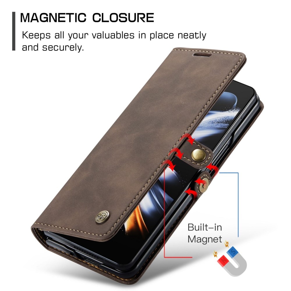 Funda delgada con solapa Samsung Galaxy Z Fold 4 marrón